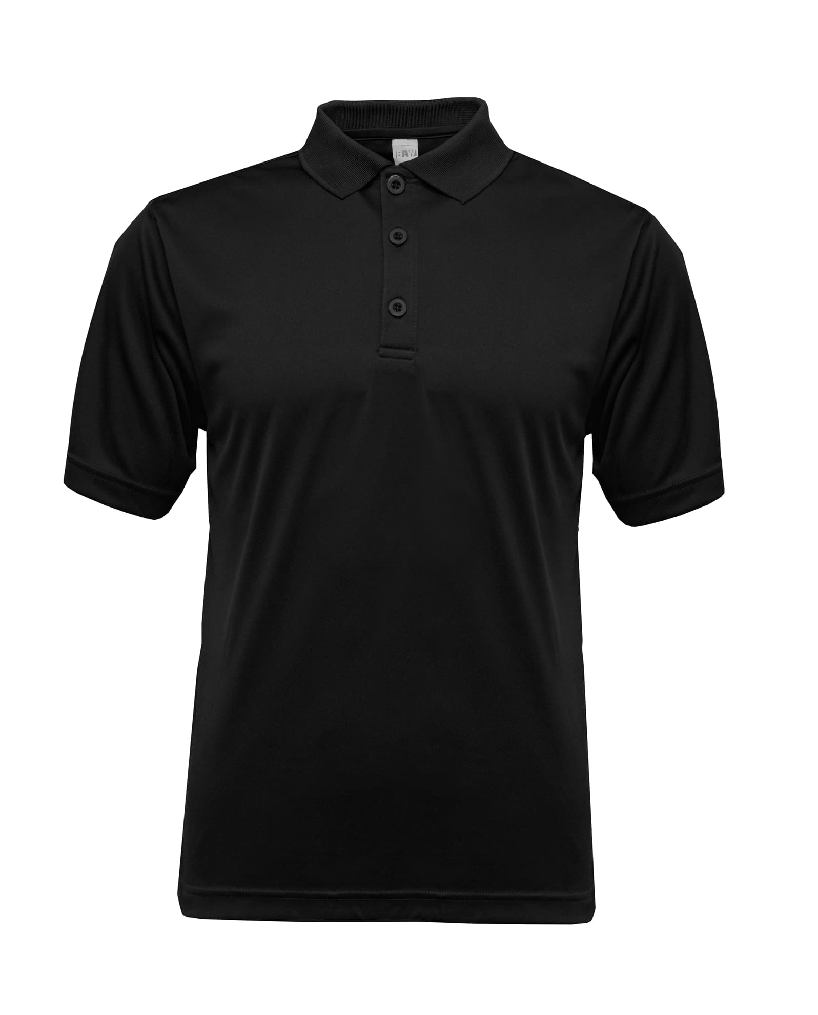 BAW 100% Polyester Polo in Black